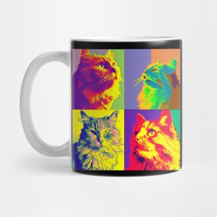 Domestic Long Hair Pop Art - Cat Lover Gift Mug